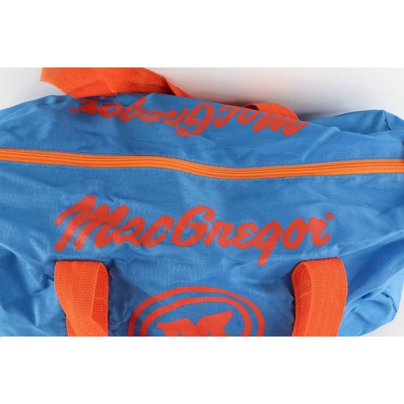 Vintage 80s MacGregor Script Spell Out Nylon Handle Duffel Bag Gym Bag Blue - Picture 3 of 11